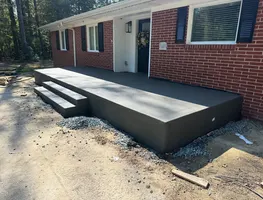 Concrete porch with formed steps