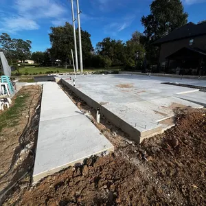 Shop slab foundation with thickened edges