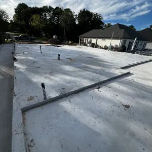Large slab foundation ready for framing