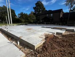 New slab foundation edge after form removal