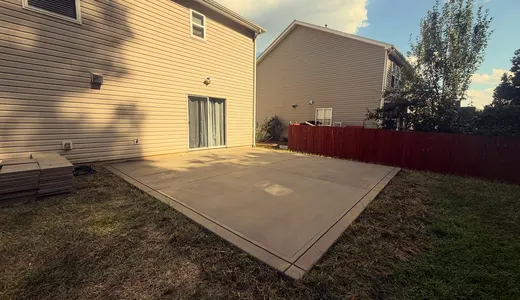 Finished concrete patio with clean edges