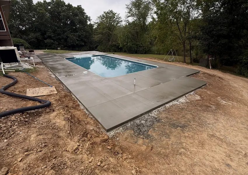 Pool Deck Concrete for a New Pool in Lindsay