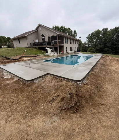 Pool Deck Concrete for a New Pool in Lindsay