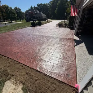 Red Stamped Slate Patio and Walkway in Visalia, photo 2