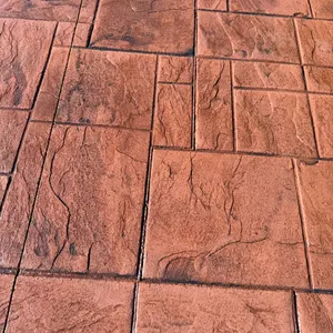 Red Stamped Slate Patio and Walkway in Visalia, photo 6