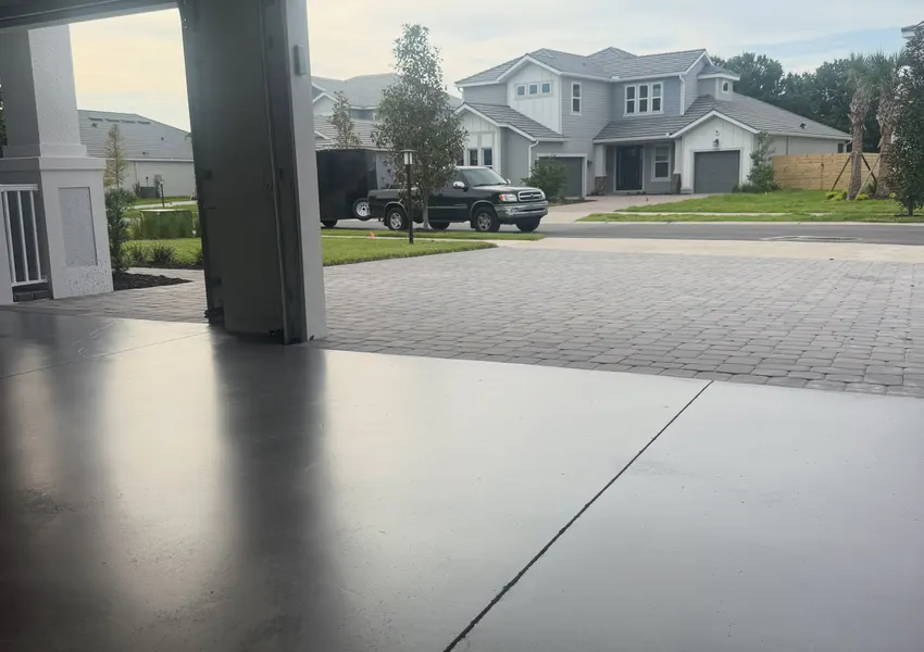 Stained and Sealed Garage Floor in Tulare