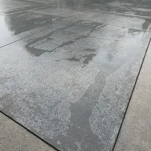 Sealed exterior concrete with water sheen