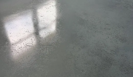 Satin-sealed interior concrete floor